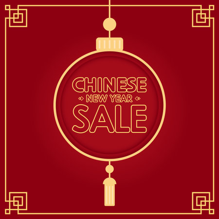 Chinese new year sale poster. Happy Chinese new year 2022. Chinese New Year Sale Promotion Template. Sale tag vector.のイラスト素材