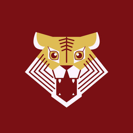 Happy Chinese new year. Year of Tiger. Chinese new year 2022 poster. tiger face symbol.のイラスト素材