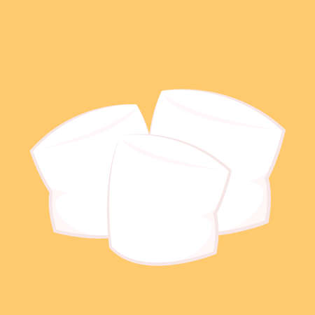 White marshmallows isolated on pink background. Pile of marshmallow.のイラスト素材