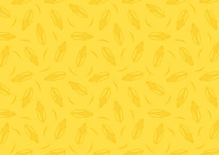 Corn icon. Corn doodle pattern wallpaper. Corn on yellow background.のイラスト素材
