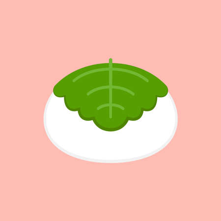 âKashiwamochiâ is rice cake wrapped in oak leaf. âKashiwamochiâ is Japanese dessert.のイラスト素材