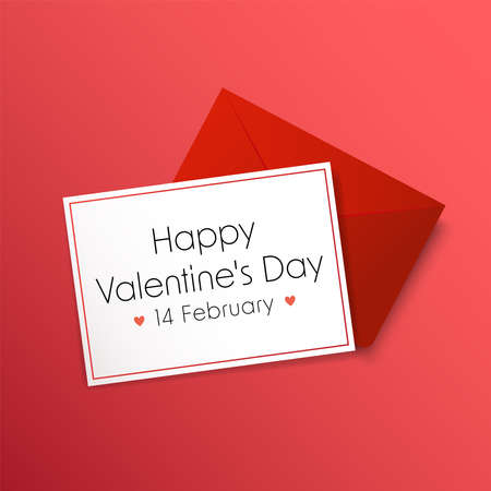 Valentine's day concept background. Vector illustration. Cute love banner or greeting card.のイラスト素材