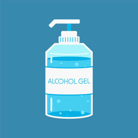 Alcohol sanitizer gel bottle template. Hand wash gel vector.のイラスト素材