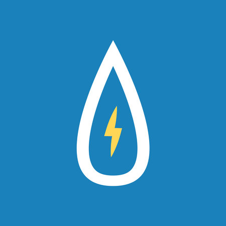 Electricity icon in Water symbol. Water power logo design.のイラスト素材
