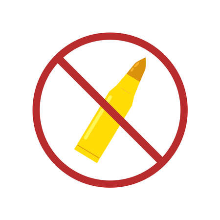 No Bullet sign. No Bullet vector. Not allow Bullet sign. Stop.のイラスト素材