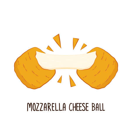Mozzarella cheese ball vector.のイラスト素材