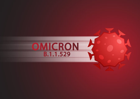 Omicron new strain variant of coronavirus outbreak vector background.のイラスト素材