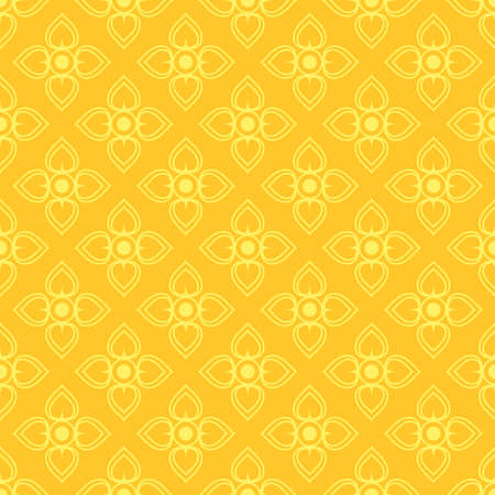 Thai flower pattern background. Thai folk art pattern - flower shape.のイラスト素材