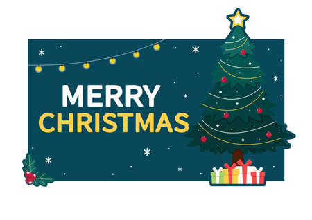 Merry Christmas poster. Snowman character design. Snowman vector illustration on red background.のイラスト素材