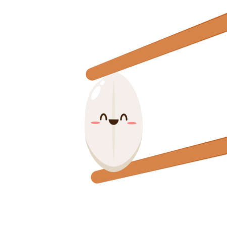 Rice character design. rice vector on white background. Paddy vector.のイラスト素材
