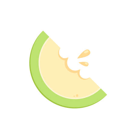 Melon logo vector. melon on white background. Half melon.のイラスト素材