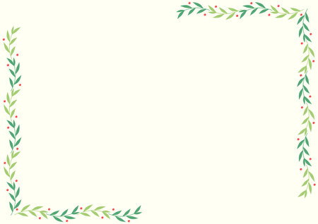 Merry Christmas wallpaper. free space for text. Holly leaf frame.  Christmas frame wallpaper.のイラスト素材