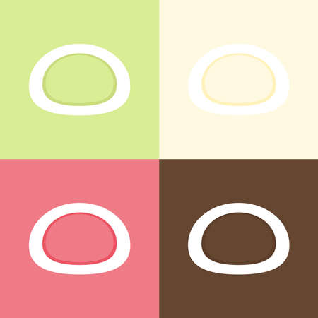 Mochi icon vector. Mochi  design. Japanese rice dessert.のイラスト素材