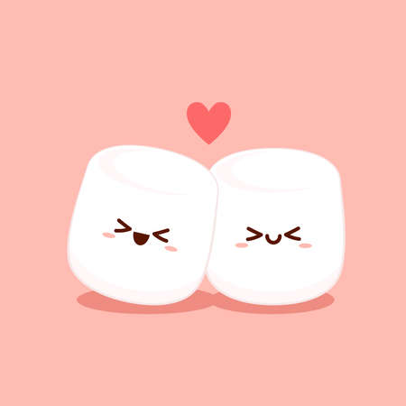 Marshmallow cartoon. marshmallow character design. Marshmallow vector.のイラスト素材