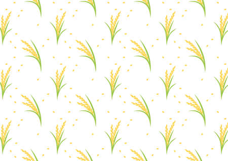 Wheat pattern wallpaper. Oat symbol. Rice sign. Rice pattern wallpaper.のイラスト素材