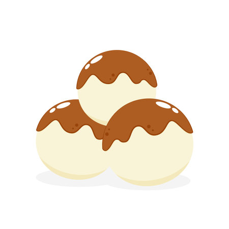 Mochi icon vector. Mochi  design. Japanese rice dessert.のイラスト素材