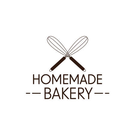 Bakery logo design. Bakery sign vector. Whisk logo design.のイラスト素材