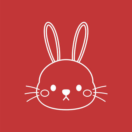 Happy Chinese new year greeting card 2023 with cute rabbit pattern. Animal holidays cartoon character. Rabbit icon vector.のイラスト素材