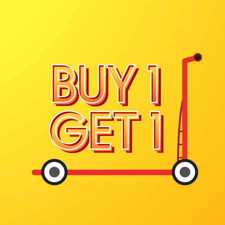 Sale banner modern yellow.buy 1 get 1 free. Buy 1 get 1 banner.のイラスト素材