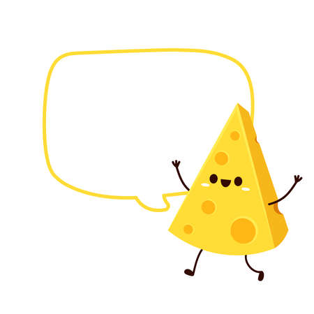 Cheese character design. Cheese on white background. symbol. mascot.のイラスト素材