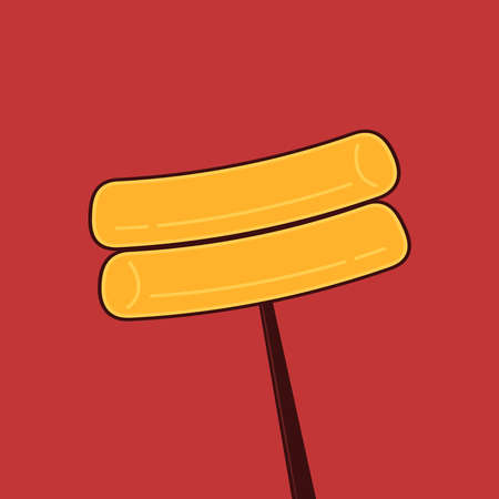 Tteokbokki Noodle vector. Korean food. Spicy rice cake. Tteokbokki logo design.のイラスト素材