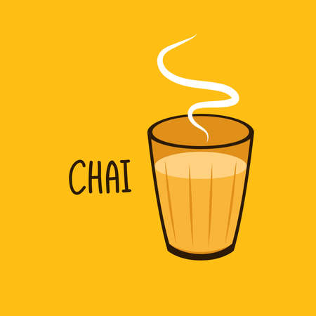 Indian hot drink vector. Indian chai icon. Chai is Indian drink.のイラスト素材