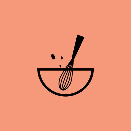 Bakery logo. Piping Cream Cake logo design. Silicone Piping Cream Cake doodle symbol.のイラスト素材