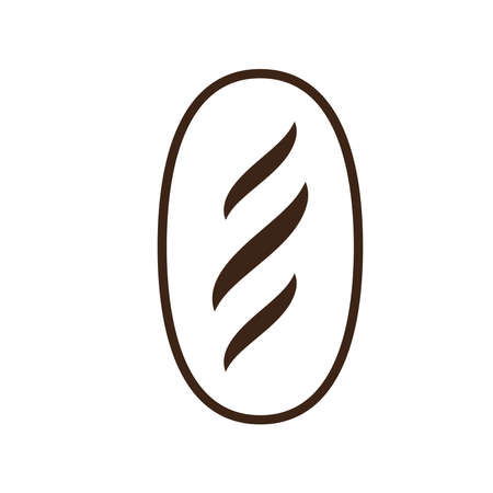 Bread symbol. French bread icon. Flat illustration of baguette bread. healthy bread isolated on white background.のイラスト素材