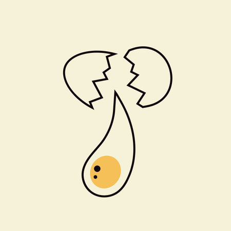 Crack an egg vector. egg cartoon vector.