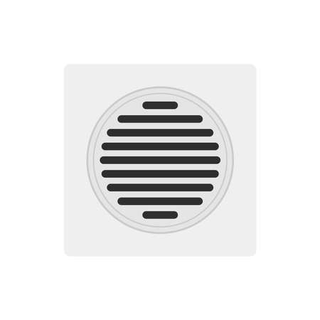 Metal drainage grates for shower. Metal drainage vector on white background.のイラスト素材