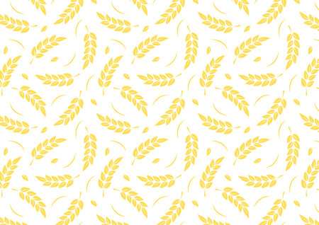 Wheat pattern wallpaper. oat symbol. free space for text. rice sign. Rice pattern wallpaper.のイラスト素材