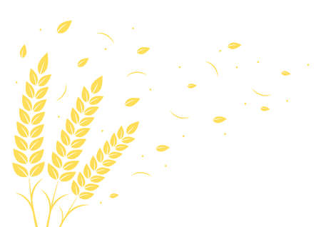 Wheat pattern wallpaper. Wheat symbol. free space for text. rice sign. Rice pattern wallpaper.のイラスト素材