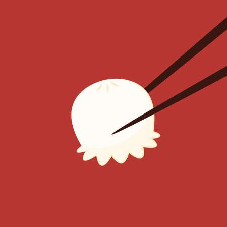Shrimp dumplings vector. Shrimp dumplings is Chinese food. Chinese food icon.のイラスト素材