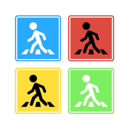 Crosswalk sign. Crosswalk lights vector on white background.のイラスト素材