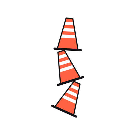 Traffic cone vector. Traffic cone on white background.のイラスト素材