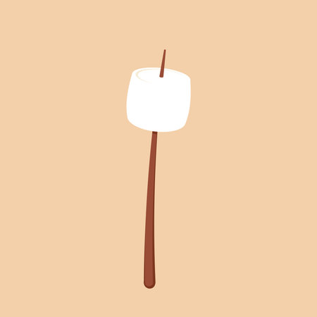 Marshmallow stick. Marshmallow logo design. White Marshmallow icon.のイラスト素材