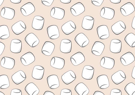 Marshmallow pattern wallpaper. background. marshmallow vector.のイラスト素材