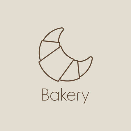Croissant logo vector. Bakery logo design.のイラスト素材