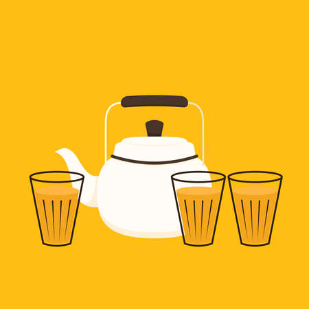Indian hot drink vector. Indian chai icon. Chai is Indian drink.のイラスト素材