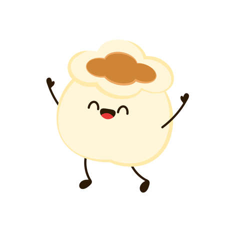 Popcorn cartoon. Vector mascot, cartoon and illustration of a corn holding Popcorn. Character design.のイラスト素材