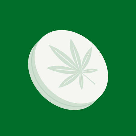 Medical cannabis or marijuana. Mariuhana leaf symbol, marijuana or hemp icon, cannabis medical sign, weed drug vector illustration.のイラスト素材