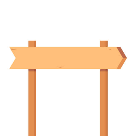 Wooden signpost vector. Wooden signpost icon. Colored silhouette. Vertical view. Vector flat simple graphic illustration.のイラスト素材