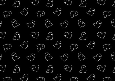Cute ghost icon. Ghost pattern wallpaper. Halloween wallpaper.