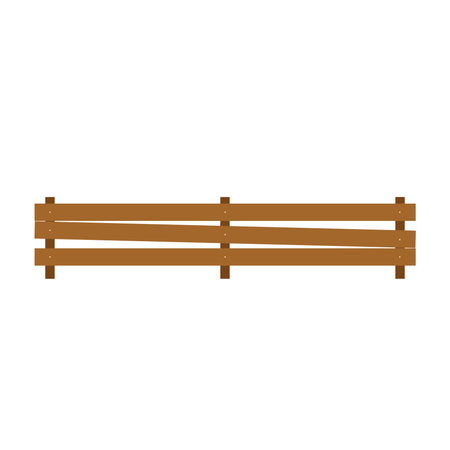 Wooden fence. Fence. Hedge Vector illustration. Wooden fence on white background.のイラスト素材