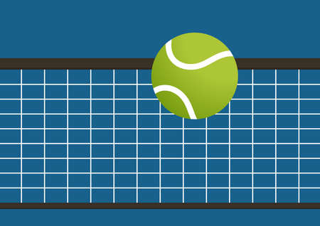 Tennis ball vector. Tennis ball in the field. wallpaper. free space for text. copy space.のイラスト素材