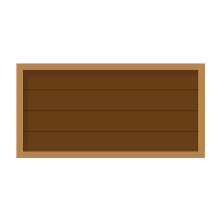 Cartoon wood board. Real hanging wood board sign on a white background.のイラスト素材