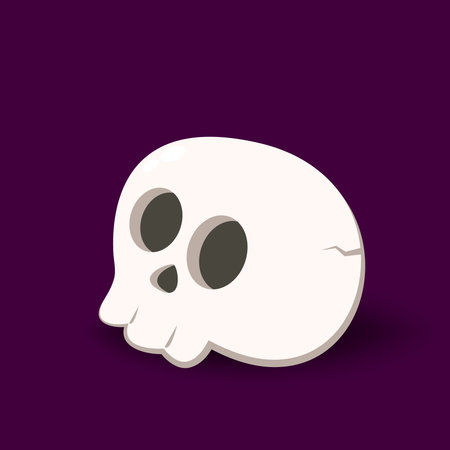 Skull cartoon vector Halloween on Background. Vector illustration.のイラスト素材