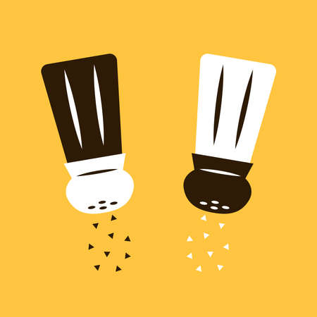 Salt and pepper vectors. Salt and pepper bottles. Pair of transparent glass shaker icon.のイラスト素材
