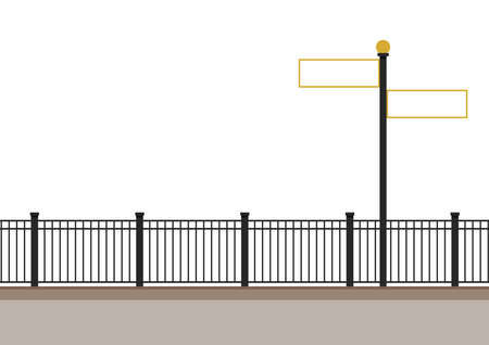 Railing vector. railing on white background. wallpaper. free space for text. copy space. road signs.のイラスト素材