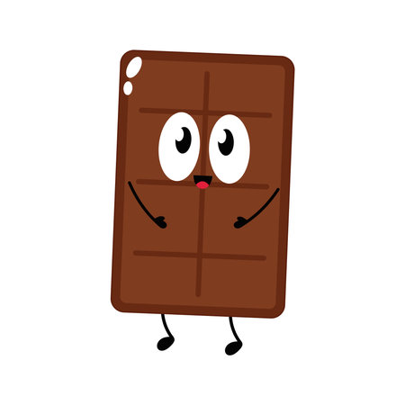 Cute and funny chocolate bar character. Chocolate mascot.のイラスト素材